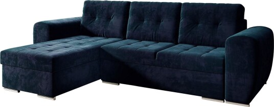 Sovesofa med divan Svart