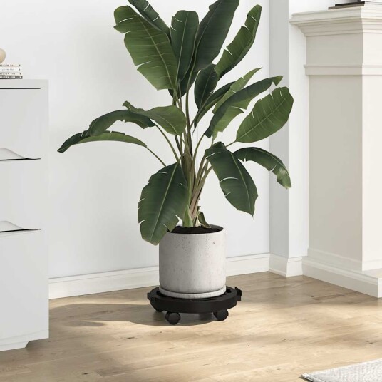vidaXL Plantetraller med hjul 30 cm diameter svart 170 kg