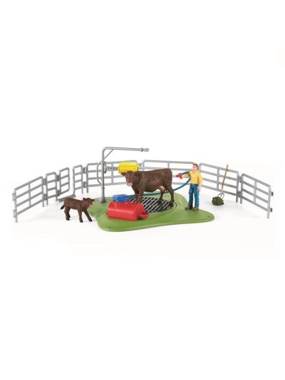 Schleich Vaskestasjon for Kyr Lekesett med 25 Deler for Barn 3+ År