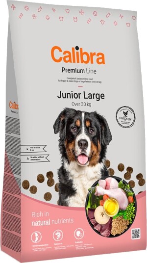 Calibra Tørrfôr Dog Premium Line Junior For Store Raser Kylling 2 X 12 kg