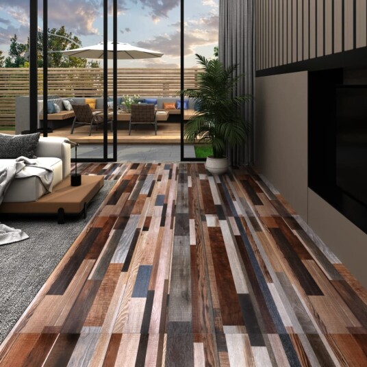 Selvklebende PVC-gulvplanker 2,51 m² 2 mm flerfarget