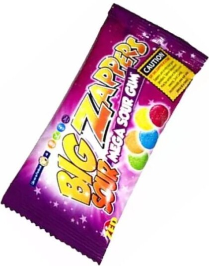 Zed Zappers Original Mega Sour Gum Kjempesur Tyggegummi 50 gram Zed Zappers Original Mega Sour Gum Kjempesur Tyggegummi 50 gram