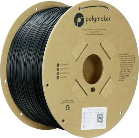 Polymaker PolyMax Tough PLA Filament 1.75 mm 3000 g Svart PA06024