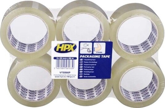 Hpx Pakketape Klar 50Mm X 66M (6Rl)