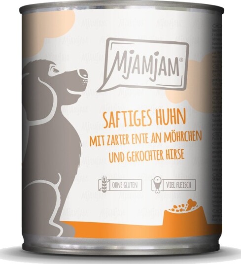 Mjamjam Våtfôr Adult Hund Saftig Med Mør And Kylling 12 X 800 G