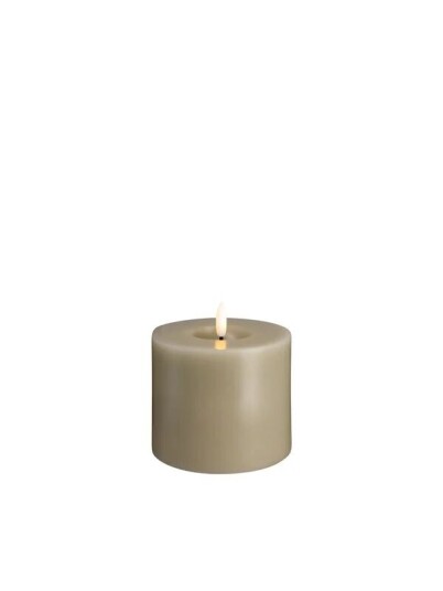 Moods & More LED pillar candle   Melted Kit grey   99x100 mm