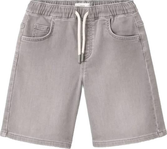 Mango Elastic Waist Denim Bermuda Shorts   Grey   116