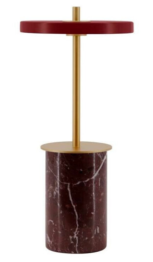 Umage - Asteria Move Portable Bordlampe Mini Red Marble Umage Umage - Asteria Move Portable Bordlampe Mini Red Marble Umage