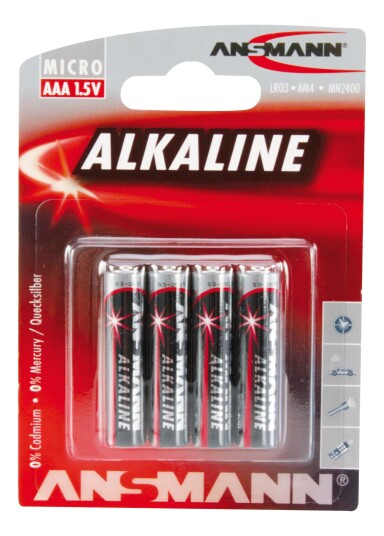 Ansmann Alkalisk AAA 4-pk Batteri 1,5 V - Høy Kvalitet Ansmann Alkalisk AAA 4-pk Batteri 1,5 V - Høy Kvalitet