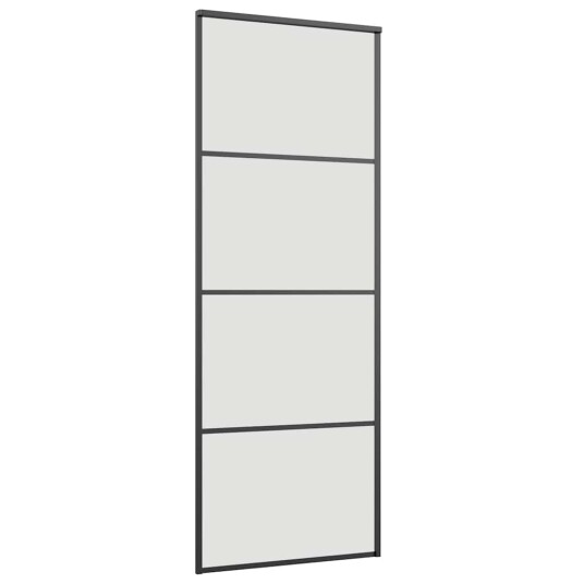 vidaXL Skyvedør med monteringssett svart 76x205 cm ESG-glass