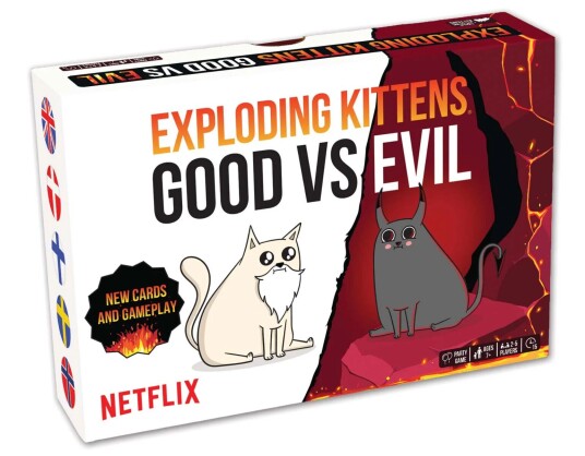 Exploding Kittens Good vs Evil Selskapsspill - Nytt kaos inspirert av Netflix-animasjonen