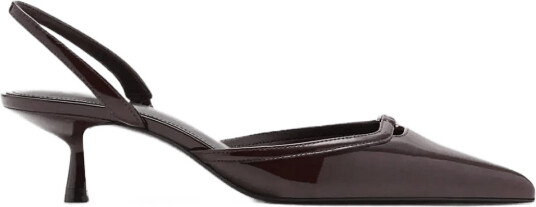 Mango Kitten Heel Patent Leather Shoe   Burgundy   41