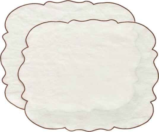 Gia Spisebrikke 35x45 cm 2 pk Hvit / Brun