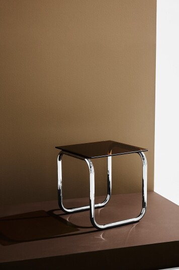 PastilLulu sidebord krom/glass høyde 45 cm Brun