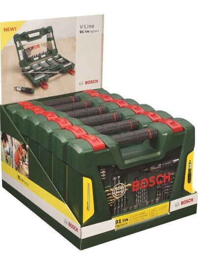 Bosch V-Line - Skrutrekker, Drill Og Koppnøkkelsett - 91 Deler
