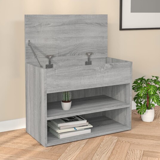 vidaXL Skobenk gr? sonoma 60x30x45 cm konstruert tre vidaXL Skobenk gr? sonoma 60x30x45 cm konstruert tre