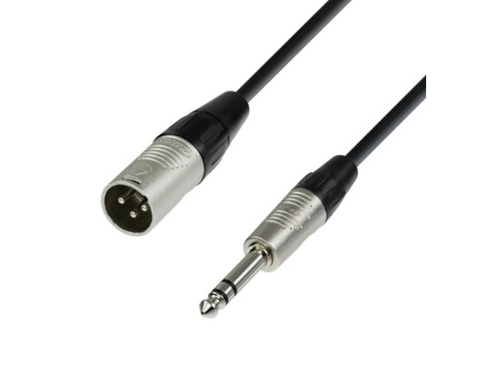 Adam Hall K4 Bmv 0300 6.35Mm Trs Hankjønn Xlr 3 Pin Hankjønn 3 M Sort Sølv