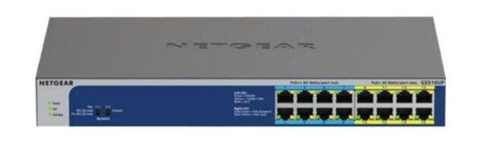 Netgear GS516UP-100EUS 16-Port Gigabit Ethernet High-Power PoE+ Unmanaged Switch with 8-Ports PoE++ (380W) (0606449149746)