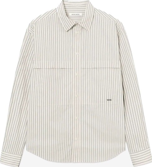 WOOD WOOD Wwcarter Shirt 25391 SILVER BIRCH STRIPE XL