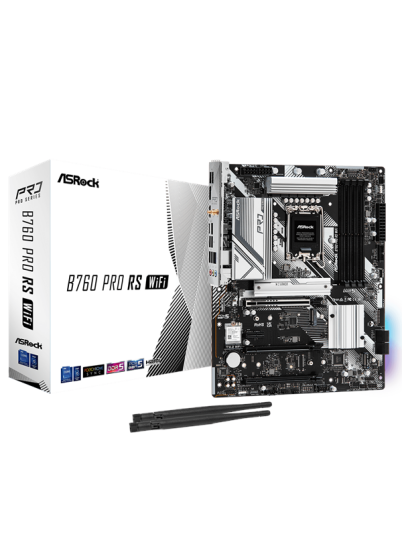 ASRock B760 PRO RS WIFI - Intel B760 - Intel LGA1700 socket - DDR5 RAM - ATX ASRock B760 PRO RS WIFI - Intel B760 - Intel LGA1700 socket - DDR5 RAM - ATX