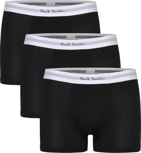 PS Paul Smith Men Trunk 3Pk White Band Black M PS Paul Smith Men Trunk 3Pk White Band Black M