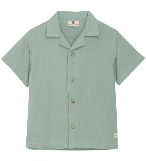 En Fant Shirt Ss Muslin - Green - 104