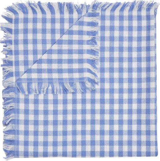 Serviett 50x50 cm med frynser Blue Small Checks