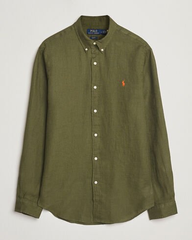 Polo Ralph Lauren Slim Fit Linen Shirt New Olive