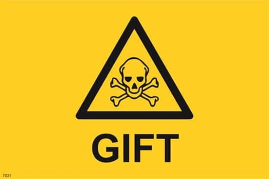 ADVARSEL GIFT 30x20 cm Alu-plate