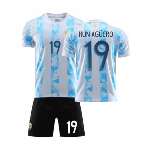 Argentina Fotballdrakt 2021 Maradona Nr. 10 Messi Hjemme og Borte drakt Treningsdrakt Fotballsett Menn No socks 19 Children's size 28