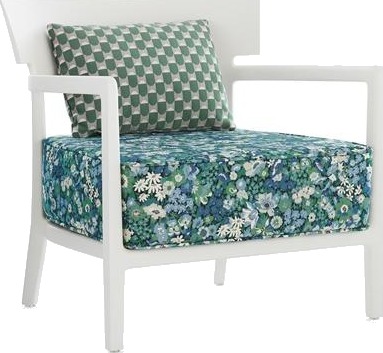 Kartell CARA MAT Liberty Artemis Utendørs Lenestol Hvit/salvie Kartell CARA MAT Liberty Artemis Utendørs Lenestol Hvit/salvie