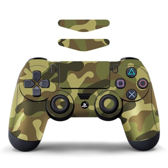 For Sony PS4/PS4 Slim Game Controller Dekal Avtakbar   Grønn kamuflasje