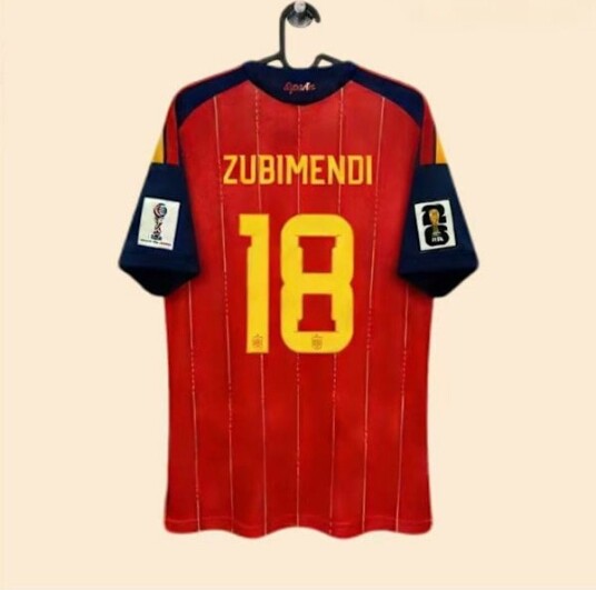 2026 VM i USA Canada Mexico Spania landslag hjemmedrakt nr. 18 Zubimendi Fan Edition trøye