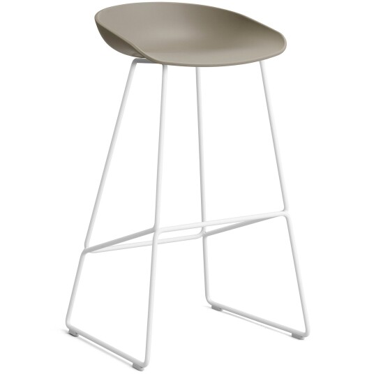 Hay AAS 38 2.0 Barstol 75 cm Rustfritt Stål Hvit / Khaki