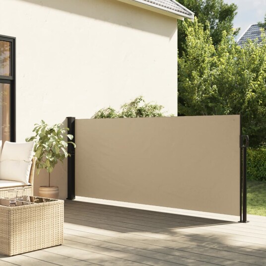  Uttrekkbar sidemarkise beige 120x600 cm 4004495