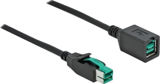 Delock Poweredusb Extension Cable Usb Pluspower 12 V Hann Til Usb Pluspower 12 V Hunn 12 V 1 M Svart