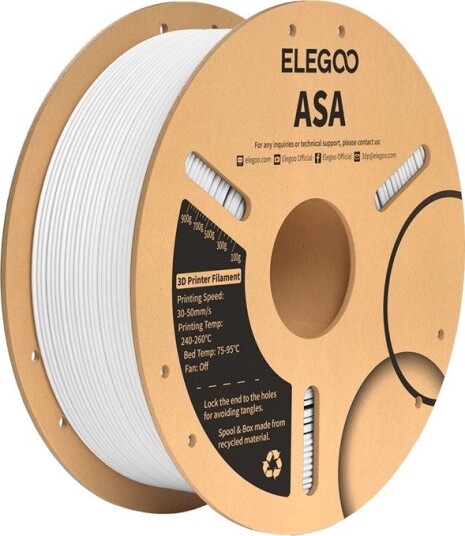 Elegoo ASA Filament Hvit 1.75 mm 1 kg