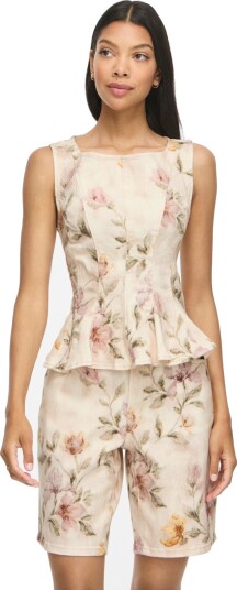 Vila Vichia S/L Peplum Top Cream 36