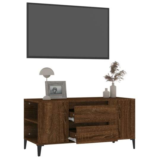 vidaXL TV-benk brun eik 102x44,5x50 cm konstruert tre vidaXL TV-benk brun eik 102x44,5x50 cm konstruert tre