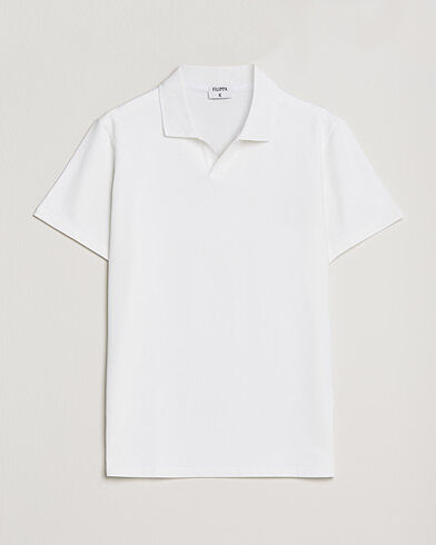 Filippa K Soft Lycra Polo Tee White Filippa K Soft Lycra Polo Tee White
