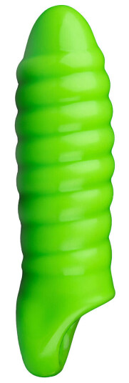 Shots Toys - Ouch! Ouch! Glow in the Dark: Swirl Thick Stretchy Penis Sleeve