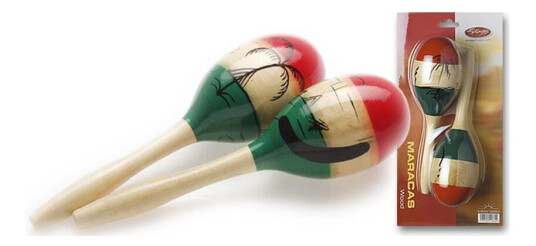 Stagg Mrw-26m Maracas 26 Cm I Tre, Oval. Rød, Grønn Og Natur Stagg Mrw-26m Maracas 26 Cm I Tre, Oval. Rød, Grønn Og Natur