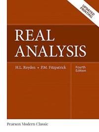 Real Analysis (Classic Version) Av Halsey Royden, Patrick Fitzpatrick Real Analysis (Classic Version) Av Halsey Royden, Patrick Fitzpatrick