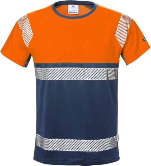 Fristads T-Shirt 7518 Thv Klass 1 Varselorange/marinblå Xl