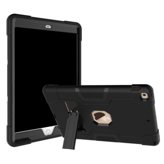 INCOVER iPad 10.2" (2021 / 2020 / 2019) Håndverker Deksel med Stativfunksjon og Front Ramme- Svart