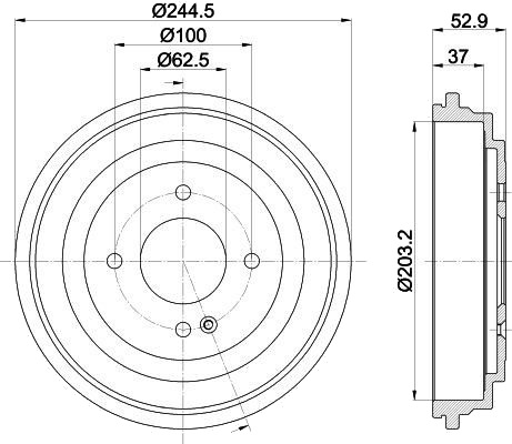 Bremsetrommel HELLA 8DT 355 303-431