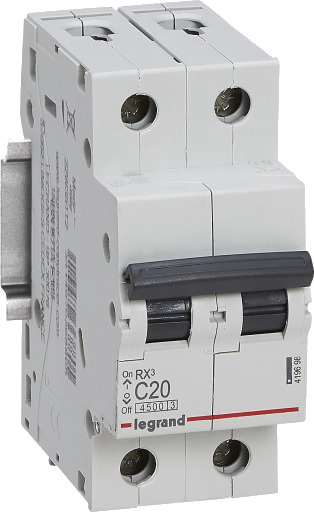 Legrand 6 stk RX³ MCB automatsikring C20 2P 2M 4,5kA