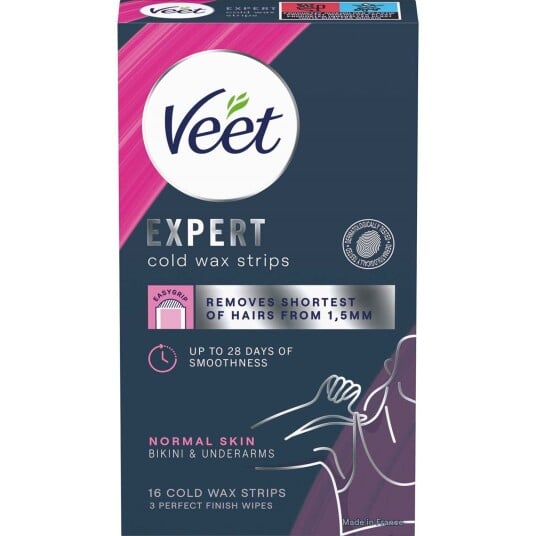 Veet Expert Cold Wax Strips Bikini & Underarm 16stk Veet Expert Cold Wax Strips Bikini & Underarm 16stk