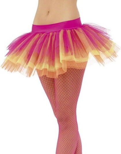 Smiffys Tutu skjørt Rosa Gul Orange Underskjørt