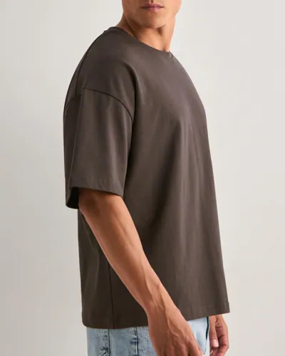 Que Sera Sera Boxy Blank Tee Oversized t shirts Brun